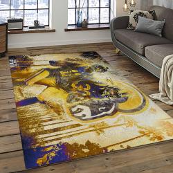 nfl los angeles chargers football team logo rectangle area rug dark room lac41