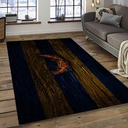 nfl los angeles chargers football team logo rectangle area rug dark room lac60