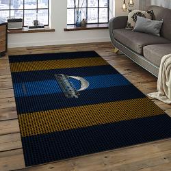 nfl los angeles chargers football team logo rectangle area rug dark room lac63