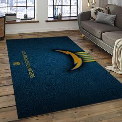 nfl los angeles chargers football team logo rectangle area rug dark room lac64