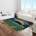 nfl los angeles chargers football team logo rectangle area rug light room lac02