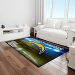 nfl los angeles chargers football team logo rectangle area rug light room lac06