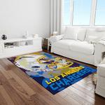 nfl los angeles chargers football team logo rectangle area rug light room lac07