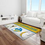 nfl los angeles chargers football team logo rectangle area rug light room lac12