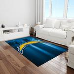 nfl los angeles chargers football team logo rectangle area rug light room lac16