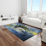 nfl los angeles chargers football team logo rectangle area rug light room lac18