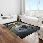 nfl los angeles chargers football team logo rectangle area rug light room lac34