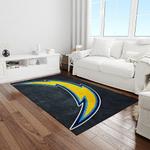 nfl los angeles chargers football team logo rectangle area rug light room lac36