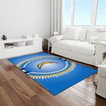 nfl los angeles chargers football team logo rectangle area rug light room lac37