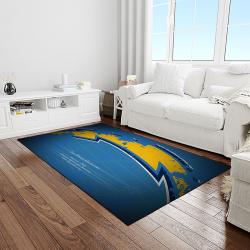 NFL Los Angeles Chargers Rectangle Rug Personalized Non-Slip Carpet Gift For Football Fans LAC39