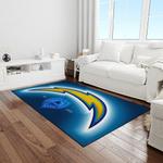 nfl los angeles chargers football team logo rectangle area rug light room lac52