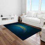 nfl los angeles chargers football team logo rectangle area rug light room lac53