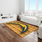 nfl los angeles chargers football team logo rectangle area rug light room lac58