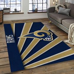 nfl los angeles rams football team logo rectangle area rug dark room lar01