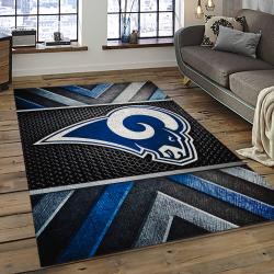 nfl los angeles rams football team logo rectangle area rug dark room lar04