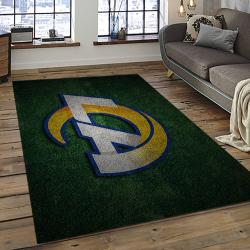 nfl los angeles rams football team logo rectangle area rug dark room lar06