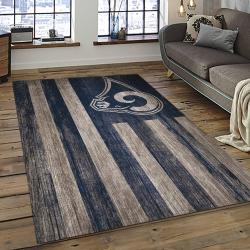 nfl los angeles rams football team logo rectangle area rug dark room lar09