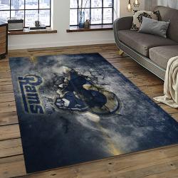 nfl los angeles rams football team logo rectangle area rug dark room lar12