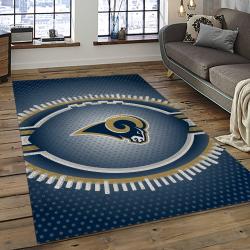 nfl los angeles rams football team logo rectangle area rug dark room lar18