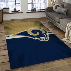 nfl los angeles rams football team logo rectangle area rug dark room lar20