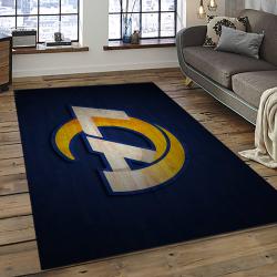 nfl los angeles rams football team logo rectangle area rug dark room lar32