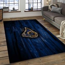 nfl los angeles rams football team logo rectangle area rug dark room lar34