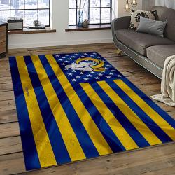 nfl los angeles rams football team logo rectangle area rug dark room lar35
