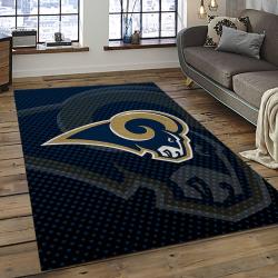 nfl los angeles rams football team logo rectangle area rug dark room lar38