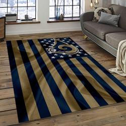 nfl los angeles rams football team logo rectangle area rug dark room lar39