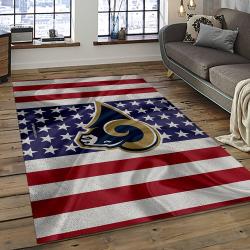 nfl los angeles rams football team logo rectangle area rug dark room lar40