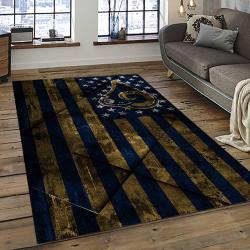 nfl los angeles rams football team logo rectangle area rug dark room lar41