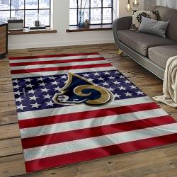 nfl los angeles rams football team logo rectangle area rug dark room lar43