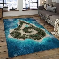 nfl los angeles rams football team logo rectangle area rug dark room lar44
