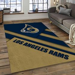 nfl los angeles rams football team logo rectangle area rug dark room lar48