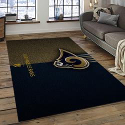 nfl los angeles rams football team logo rectangle area rug dark room lar54