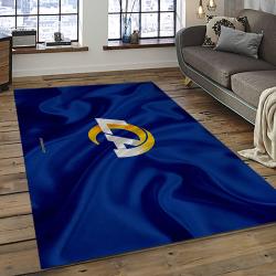 nfl los angeles rams football team logo rectangle area rug dark room lar55