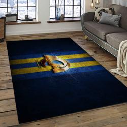 nfl los angeles rams football team logo rectangle area rug dark room lar58