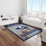 nfl los angeles rams football team logo rectangle area rug light room lar02