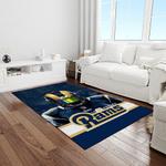 nfl los angeles rams football team logo rectangle area rug light room lar26
