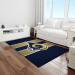 nfl los angeles rams football team logo rectangle area rug light room lar31