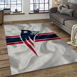 nfl new england patriots football team logo rectangle area rug dark room nep02