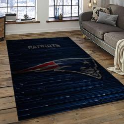 nfl new england patriots football team logo rectangle area rug dark room nep03
