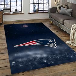 nfl new england patriots football team logo rectangle area rug dark room nep05