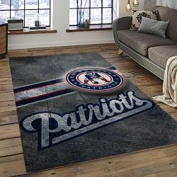 nfl new england patriots football team logo rectangle area rug dark room nep07