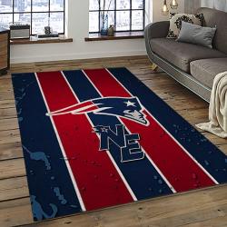 nfl new england patriots football team logo rectangle area rug dark room nep10