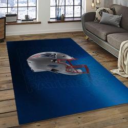 nfl new england patriots football team logo rectangle area rug dark room nep11