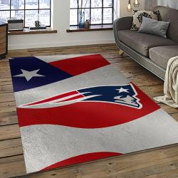 nfl new england patriots football team logo rectangle area rug dark room nep13
