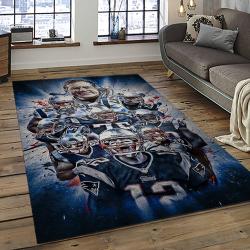 nfl new england patriots football team logo rectangle area rug dark room nep15