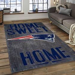 nfl new england patriots football team logo rectangle area rug dark room nep16