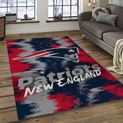 nfl new england patriots football team logo rectangle area rug dark room nep17
